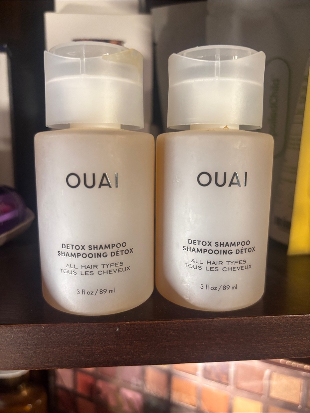 OUAI Detox Shampoo Pair — Cream Travel Bottles